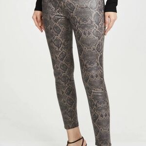 J Brand Lillie Coated Snake Print Pants